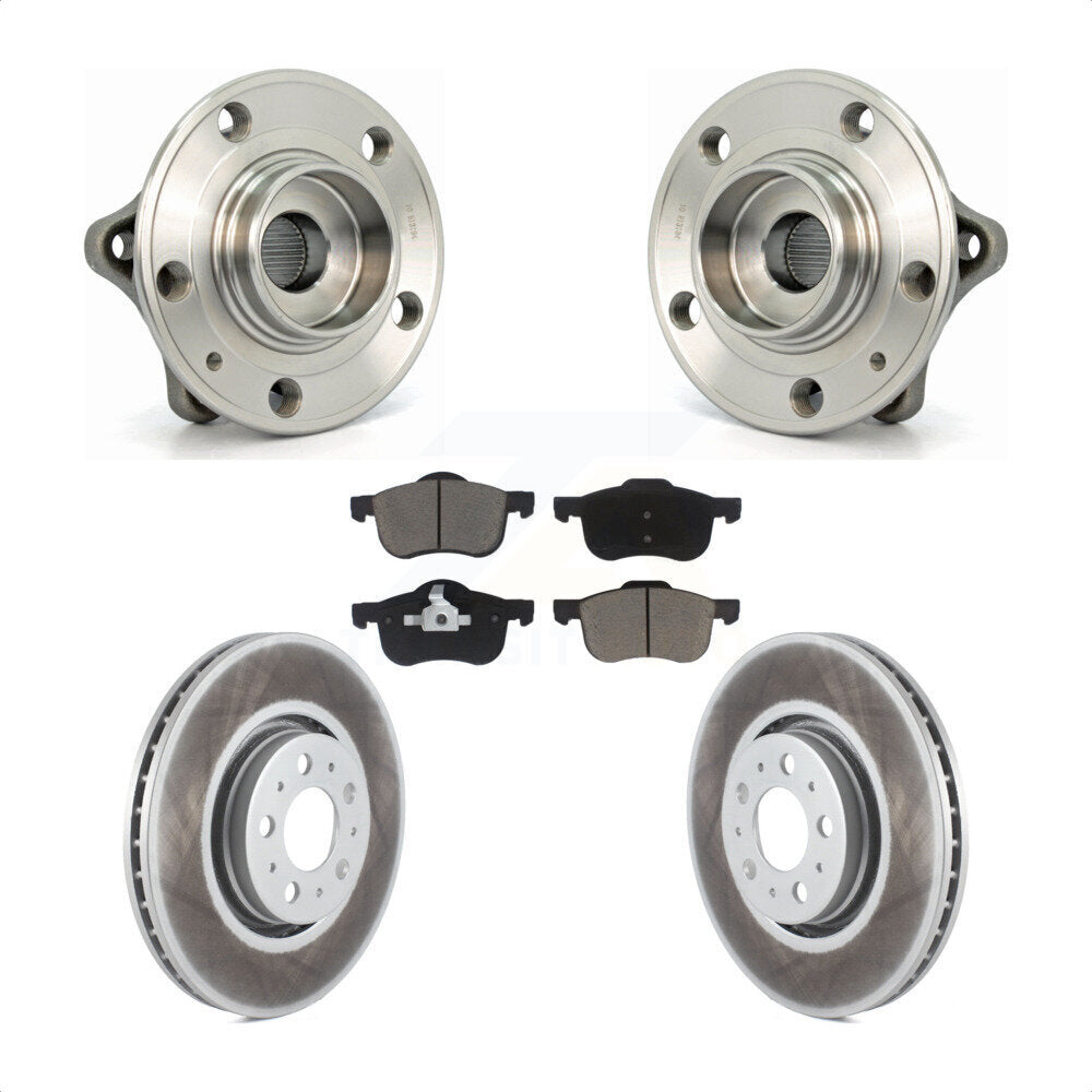 Kit de rotors et plaquettes de frein à disque enduits d'assemblage de roulement de moyeu avant pour Volvo S60