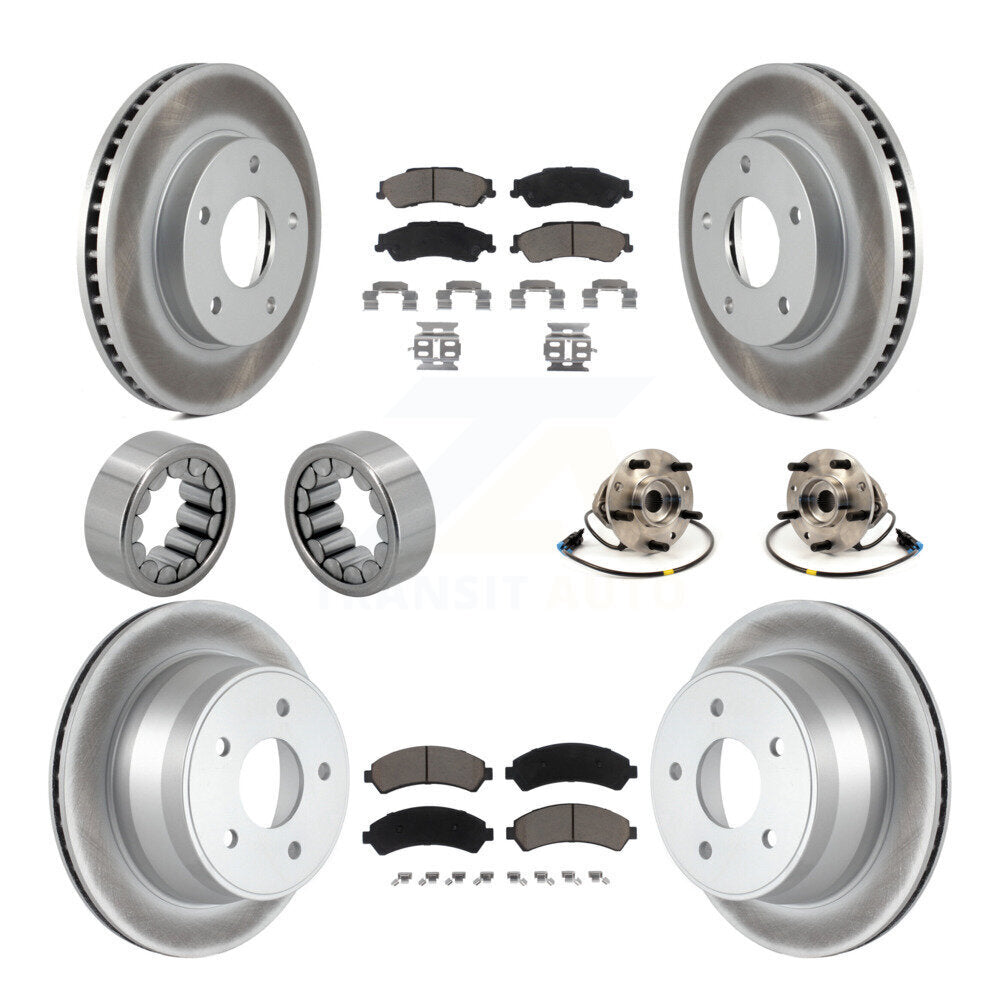 Kit de chaussures de plaquettes de Rotor de frein enduites de roulement de moyeu avant et arrière (10 pièces) pour Chevrolet GM