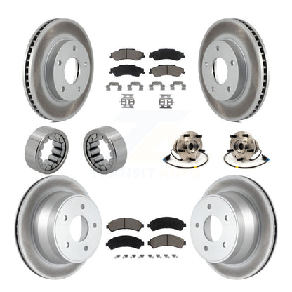 Kit de chaussures de plaquettes de Rotor de frein enduites de roulement de moyeu avant et arrière (10 pièces) pour Chevrolet GM