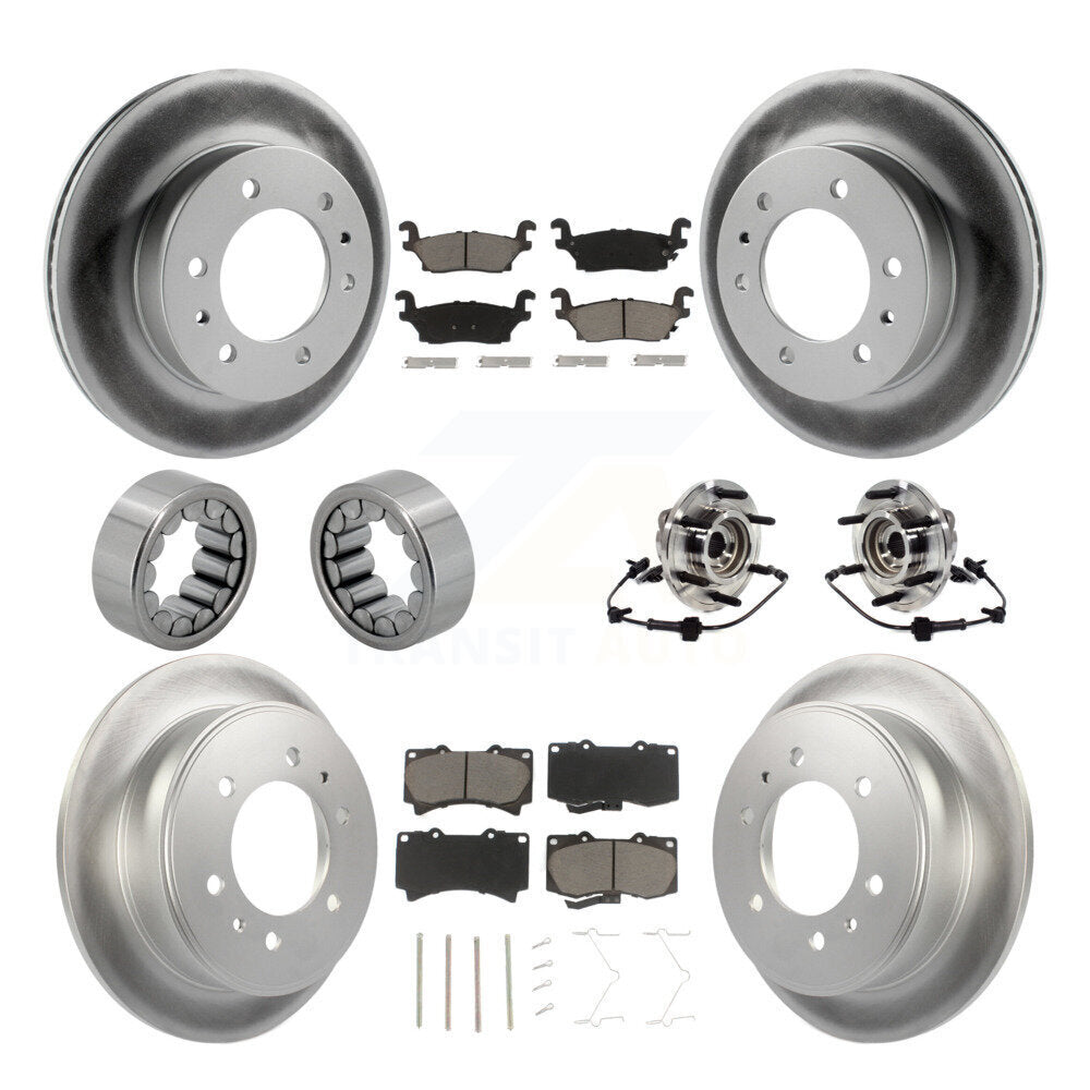Kit de patins de Rotor de frein enduits de roulement de moyeu avant et arrière (10 pièces) pour Hummer H3T H