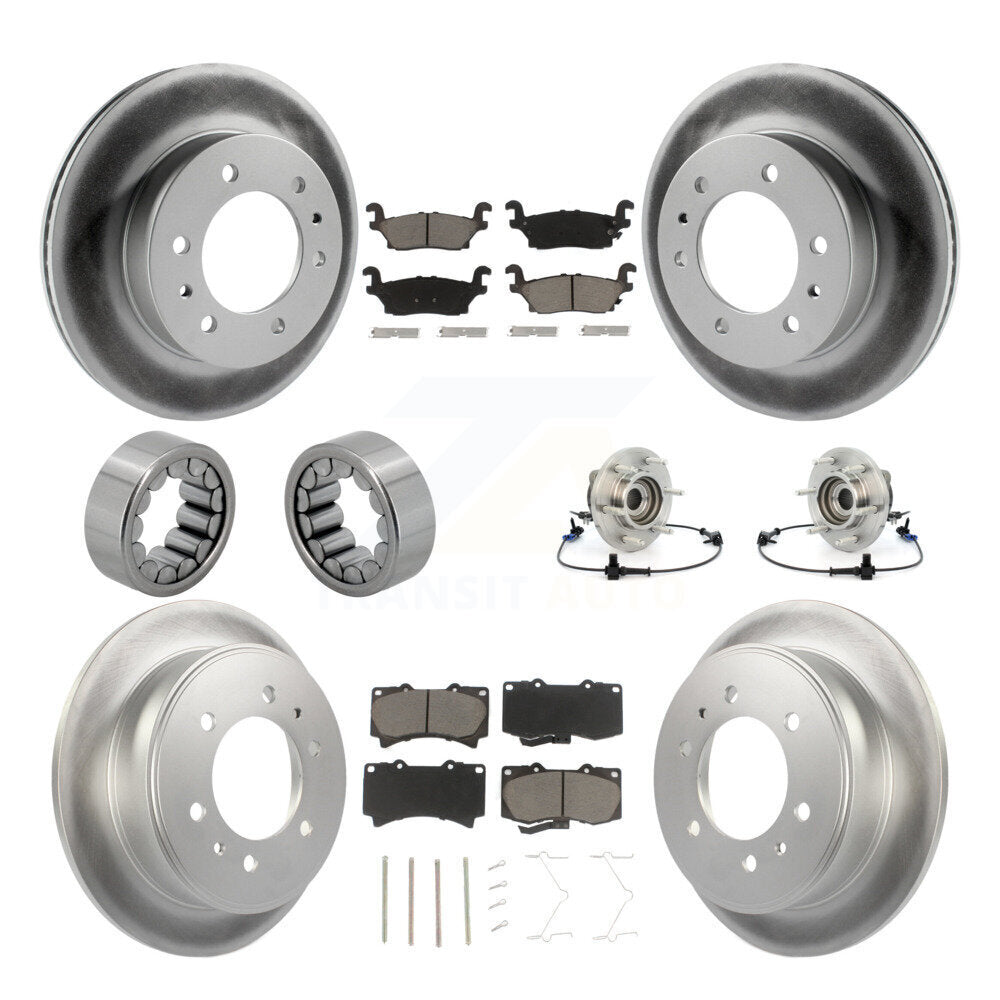 Kit de chaussures de plaquettes de rotor de frein, roulement de moyeu avant et arrière (10 pièces) pour Hummer H 06-08