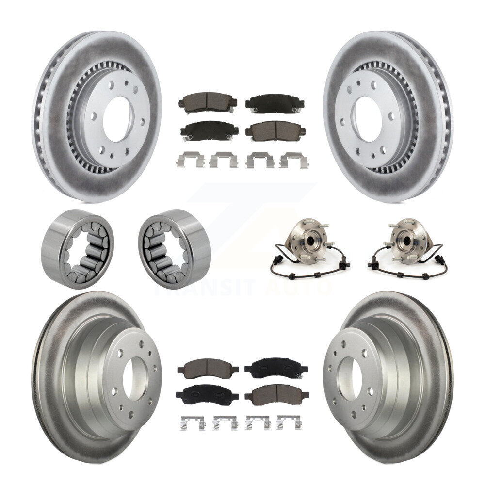 Kit de chaussures de plaquettes de Rotor de frein enduites de roulement de moyeu avant et arrière (10 pièces) pour Chevrolet GM