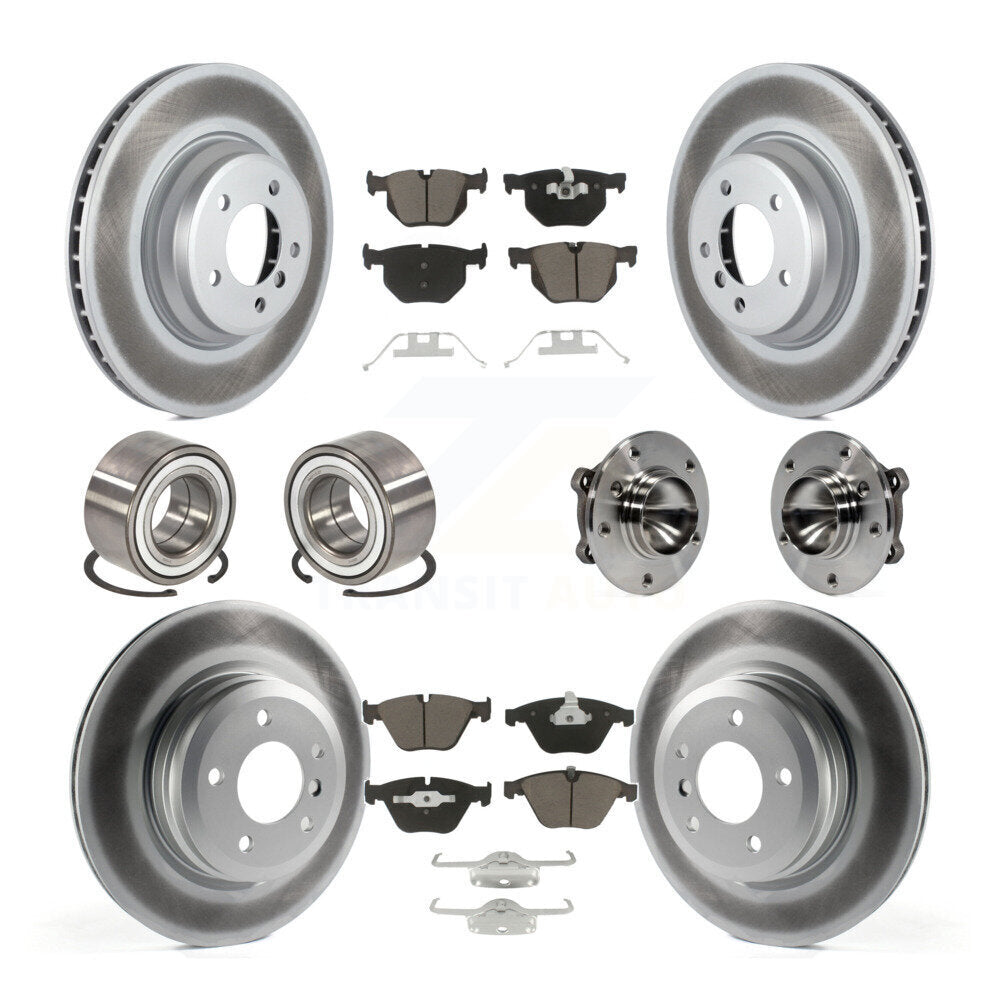 Kit de patins de rotor de frein enduits de roulement de moyeu avant et arrière (10 pièces) pour BMW 335i 335i