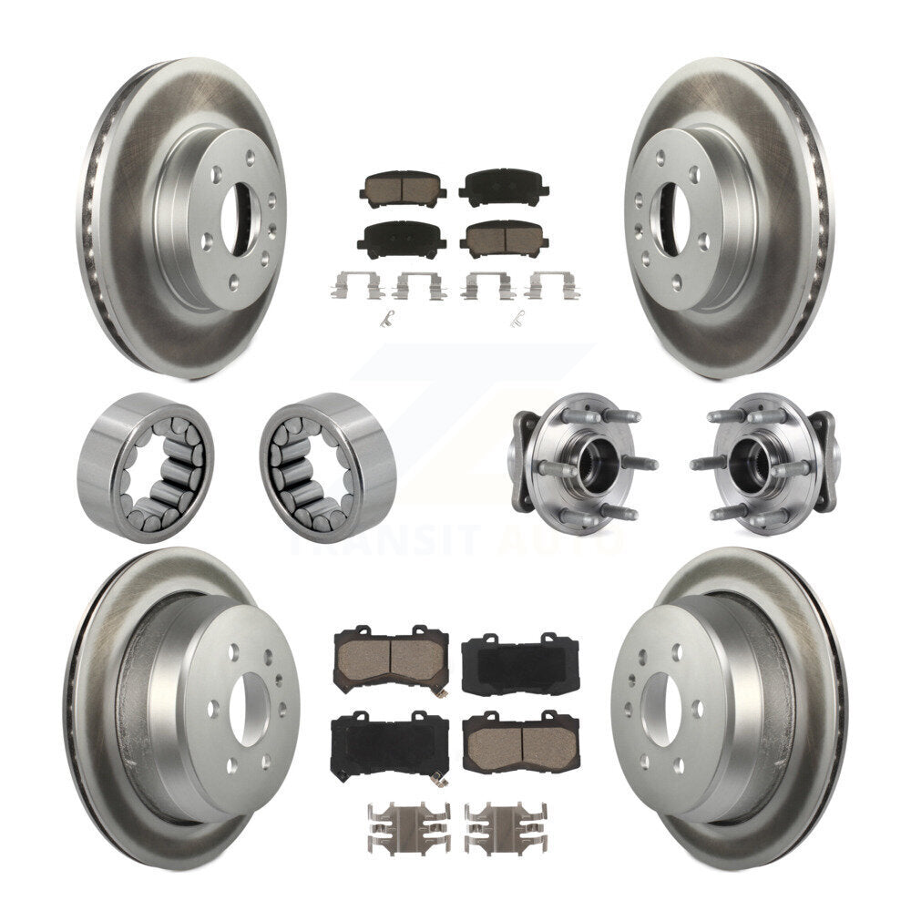 Kit de chaussures de plaquettes de Rotor de frein enduites de roulement de moyeu avant et arrière (10 pièces) pour Chevrolet GM