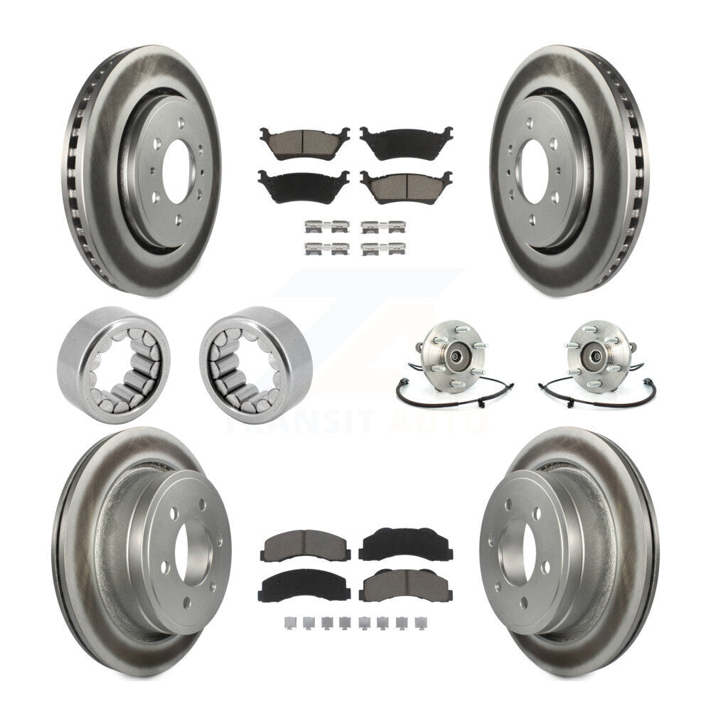 Kit de patins de rotor de frein enduits de roulement de moyeu avant et arrière (10 pièces) pour Ford F-150 4W