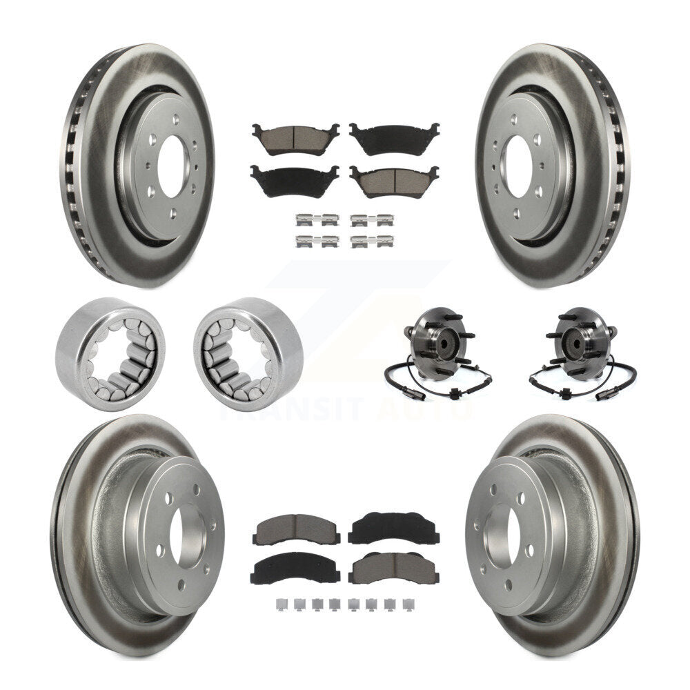 Kit de patins de rotor de frein enduits de roulement de moyeu avant et arrière (10 pièces) pour Ford F-150 RW