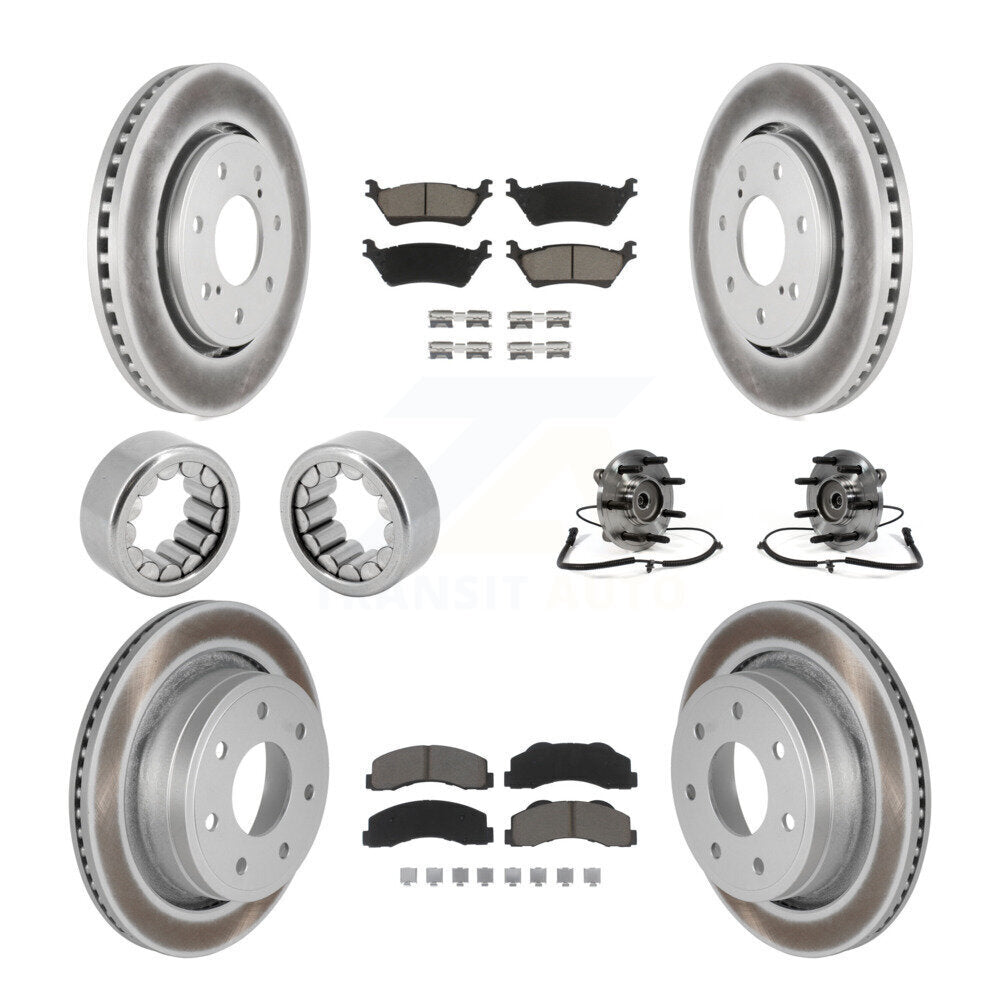 Kit de patins de rotor de frein enduits de roulement de moyeu avant et arrière (10 pièces) pour Ford F-150 4W