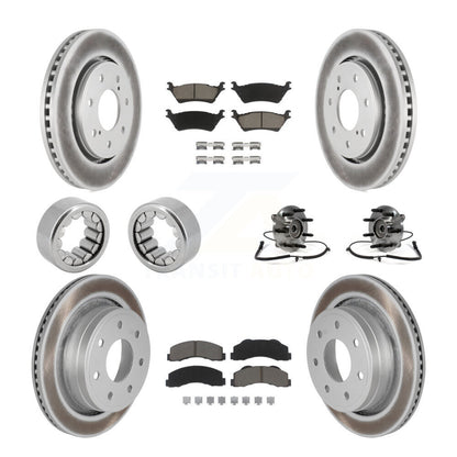 Kit de patins de rotor de frein enduits de roulement de moyeu avant et arrière (10 pièces) pour Ford F-150 4W