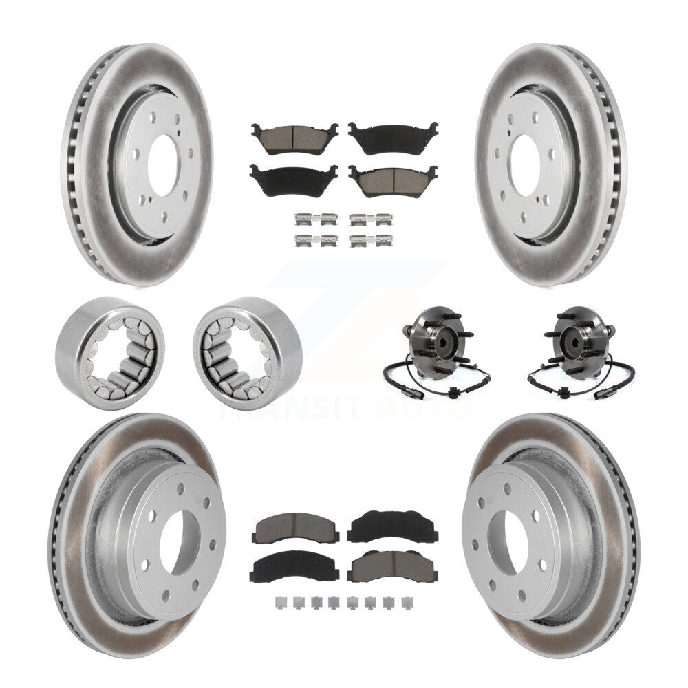 Kit de patins de rotor de frein enduits de roulement de moyeu avant et arrière (10 pièces) pour Ford F-150 RW
