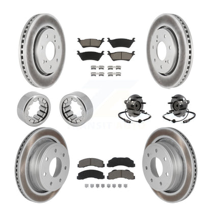 Kit de patins de rotor de frein enduits de roulement de moyeu avant et arrière (10 pièces) pour Ford F-150 RW