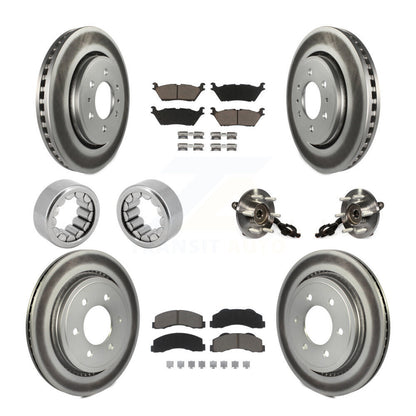 Kit de rotor de frein et de patins de frein enduits de roulement de moyeu avant et arrière (10 pièces) pour Ford F-15