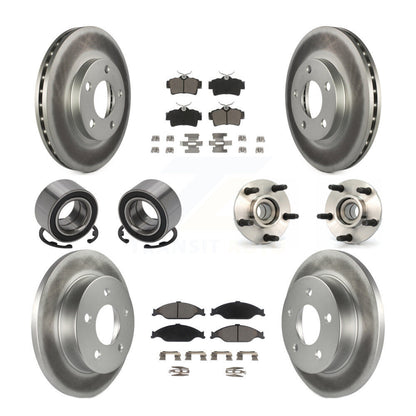 Kit de rotor de frein et patins de frein revêtus de roulement de moyeu avant et arrière (10 pièces) pour Ford Mustang