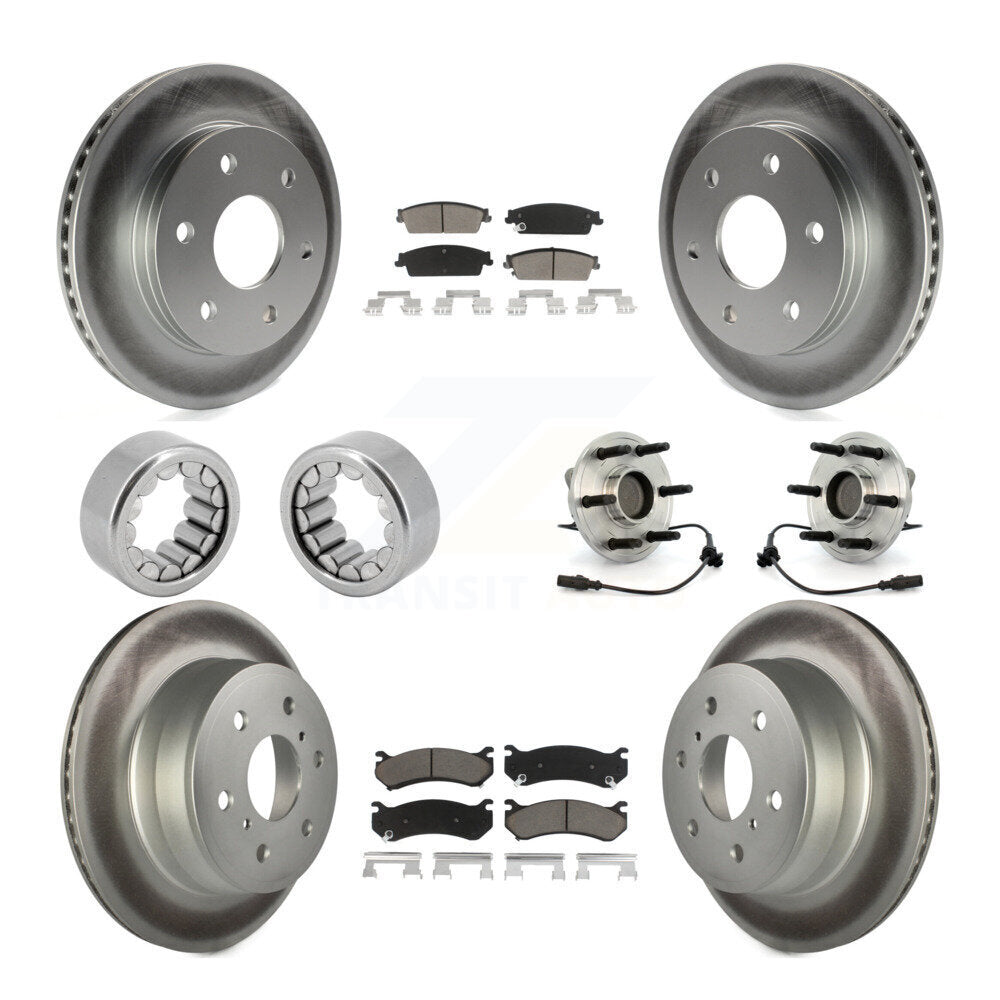 Roulements de moyeu avant et arrière, rotors de frein à disque enduits et Kit de chaussures avec plaquettes en céramique pour