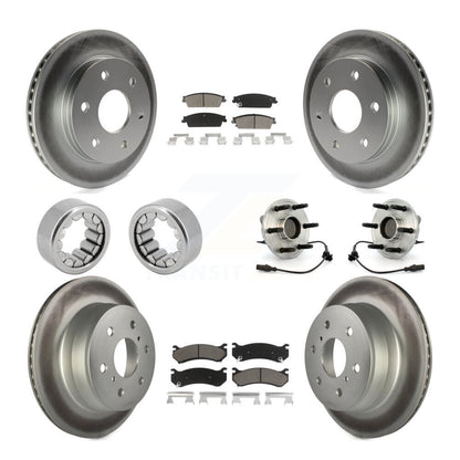 Roulements de moyeu avant et arrière, rotors de frein à disque enduits et Kit de chaussures avec plaquettes en céramique pour