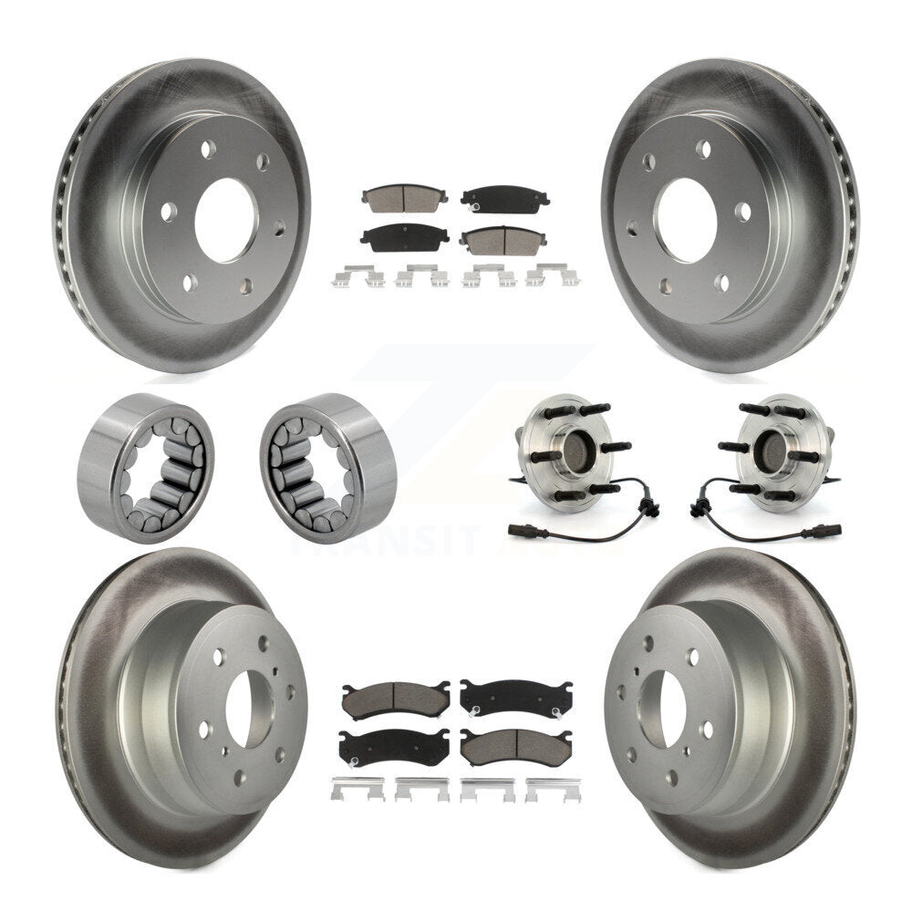 Roulements de moyeu avant et arrière, rotors de frein à disque enduits et Kit de chaussures avec plaquettes en céramique pour