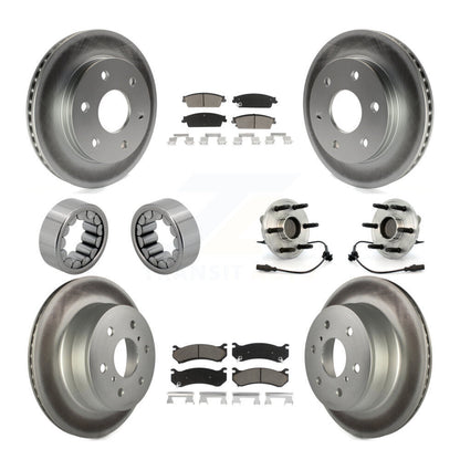 Roulements de moyeu avant et arrière, rotors de frein à disque enduits et Kit de chaussures avec plaquettes en céramique pour