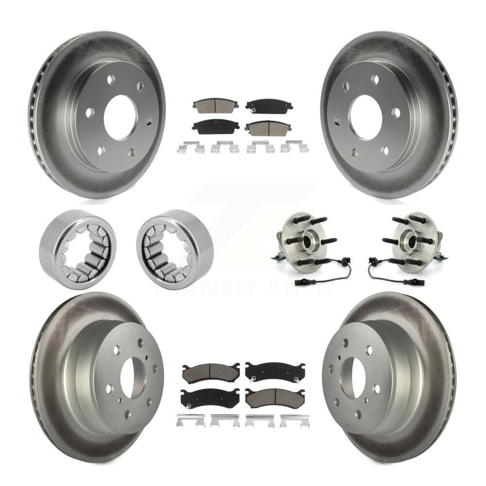 Roulements de moyeu avant et arrière, rotors de frein à disque enduits et Kit de chaussures avec plaquettes en céramique pour
