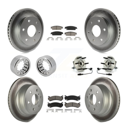 Roulements de moyeu avant et arrière, rotors de frein à disque enduits et Kit de chaussures avec plaquettes en céramique pour