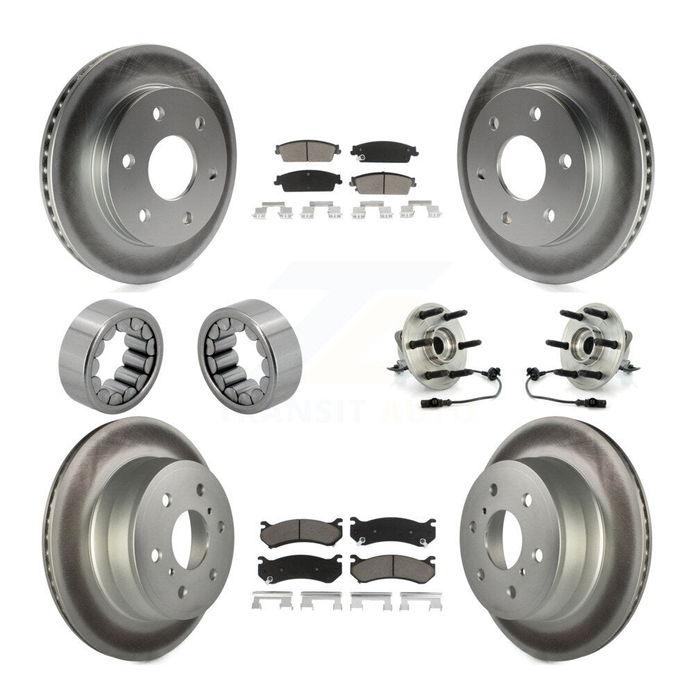 Roulements de moyeu avant et arrière, rotors de frein à disque enduits et Kit de chaussures avec plaquettes en céramique pour