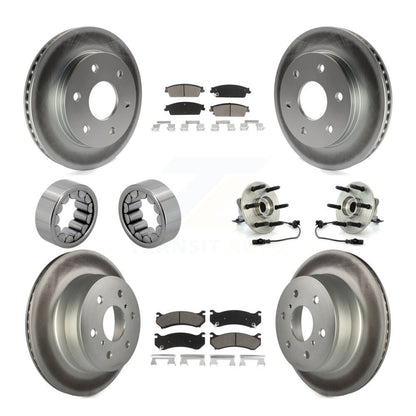 Roulements de moyeu avant et arrière, rotors de frein à disque enduits et Kit de chaussures avec plaquettes en céramique pour