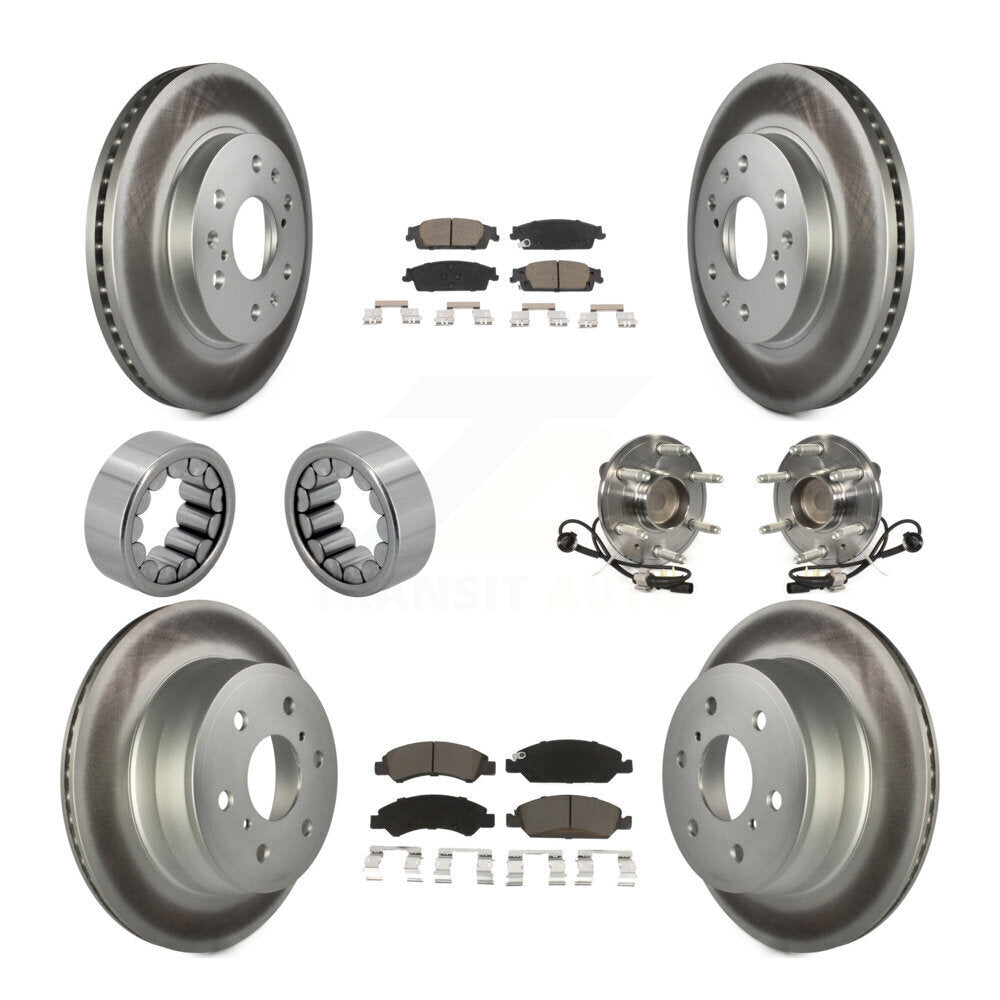 Kit de chaussures de plaquettes de Rotor de frein, roulement de moyeu avant et arrière (10 pièces) pour GMC Sierra 150