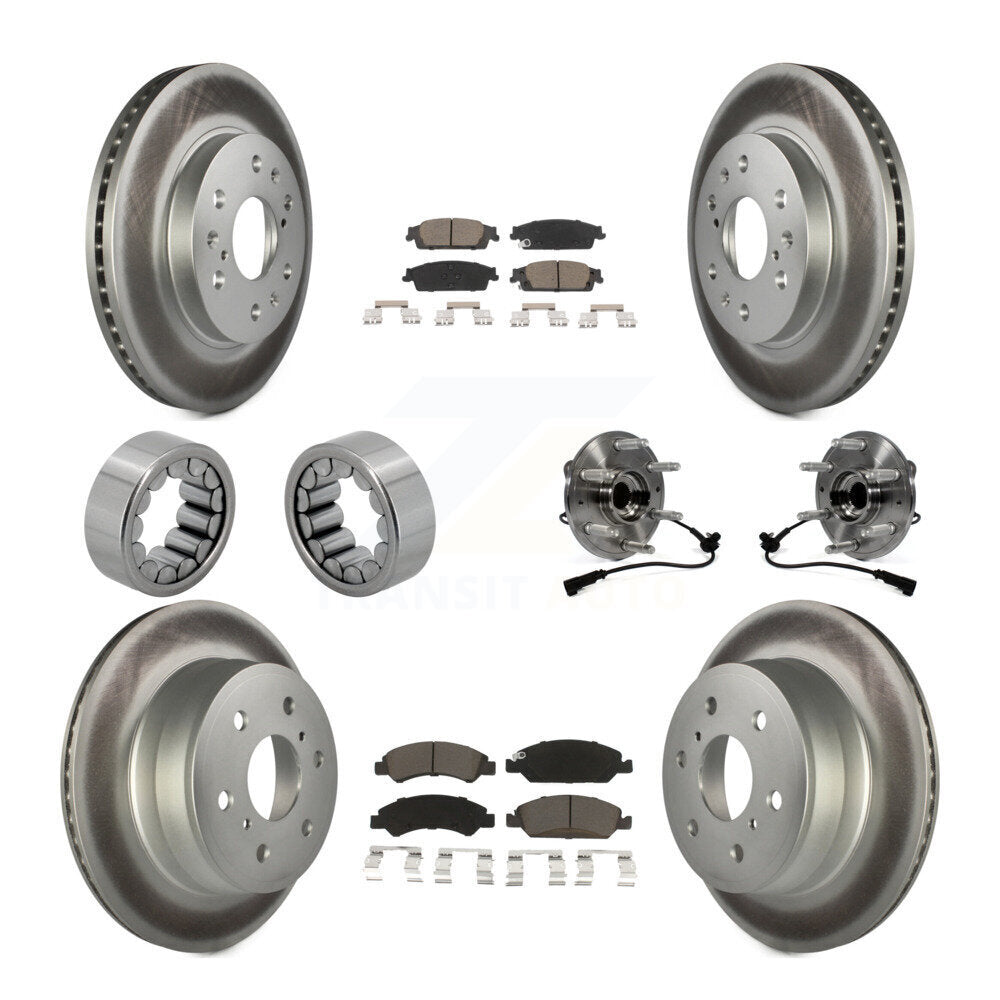 Kit de chaussures de plaquettes de Rotor de frein, roulement de moyeu avant et arrière (10 pièces) pour GMC Sierra 150