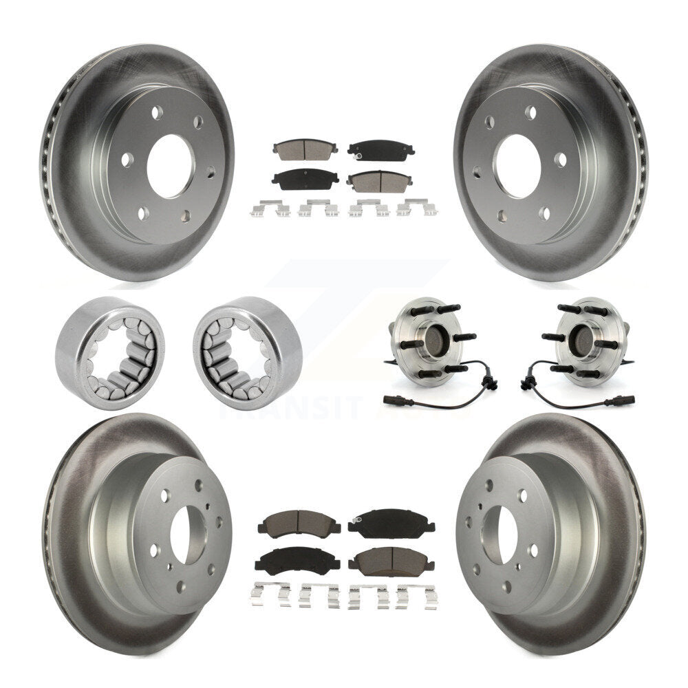 Kit de chaussures de plaquettes de Rotor de frein, roulement de moyeu avant et arrière (10 pièces) pour GMC Sierra 150