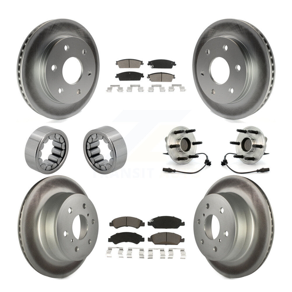 Kit de chaussures de plaquettes de Rotor de frein, roulement de moyeu avant et arrière (10 pièces) pour GMC Sierra 150