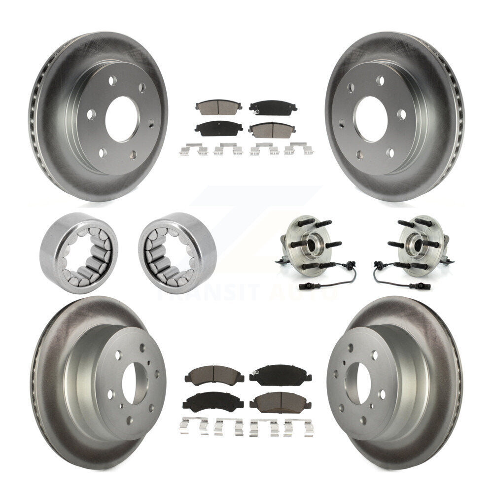 Kit de chaussures de plaquettes de Rotor de frein, roulement de moyeu avant et arrière (10 pièces) pour GMC Sierra 150