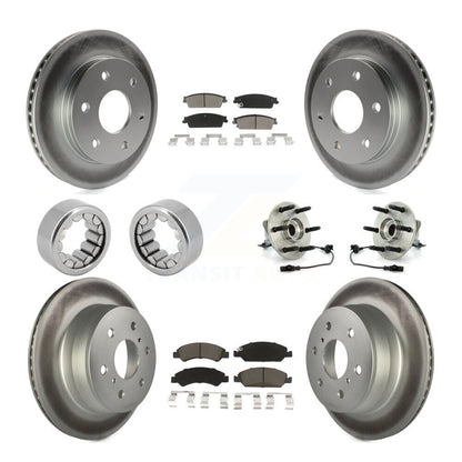 Kit de chaussures de plaquettes de Rotor de frein, roulement de moyeu avant et arrière (10 pièces) pour GMC Sierra 150