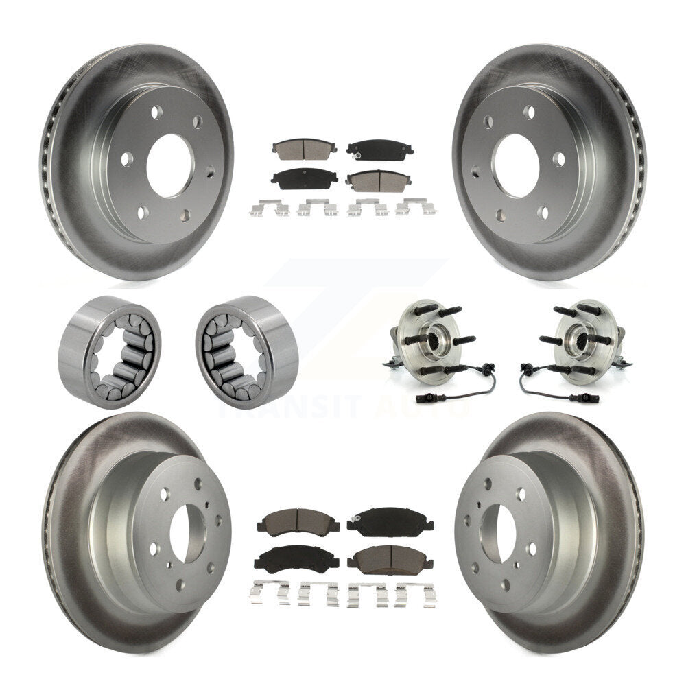 Kit de chaussures de plaquettes de Rotor de frein, roulement de moyeu avant et arrière (10 pièces) pour GMC Sierra 150