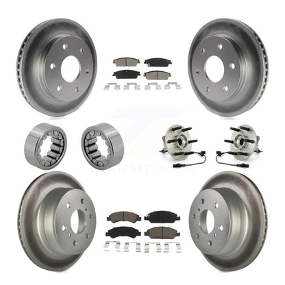 Kit de chaussures de plaquettes de Rotor de frein, roulement de moyeu avant et arrière (10 pièces) pour GMC Sierra 150