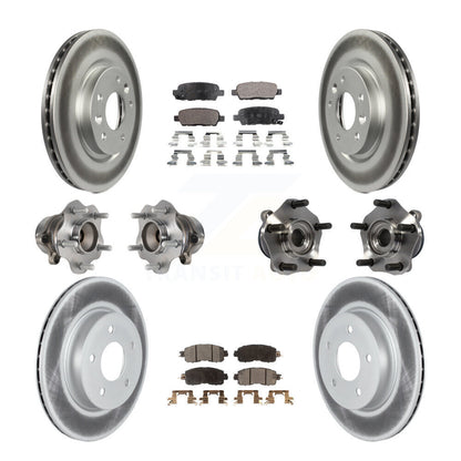 Kit de rotors et plaquettes de frein à disque revêtus de roulement de moyeu avant et arrière (10 pièces) pour Nissan LEA