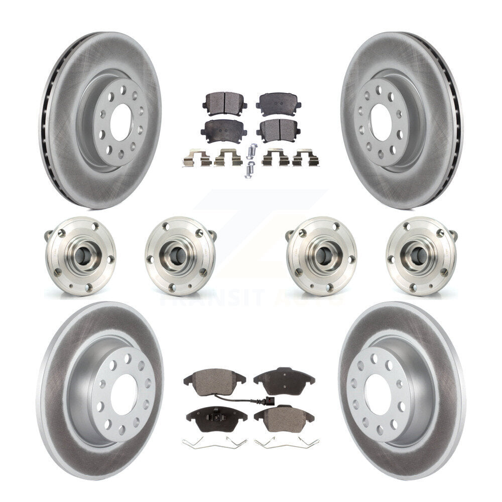 Kit de rotor et de plaquettes de frein revêtus de roulement de moyeu avant et arrière (10 pièces) pour Audi A3 Quattr