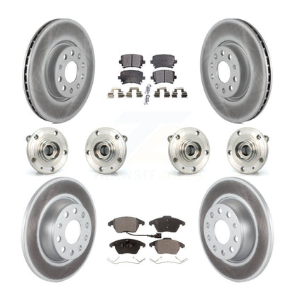Kit de rotor et de plaquettes de frein revêtus de roulement de moyeu avant et arrière (10 pièces) pour Audi A3 Quattr