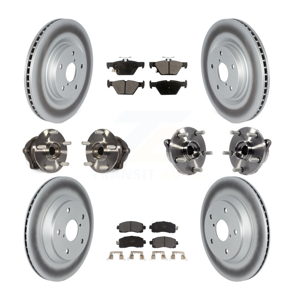Kit de rotor et de plaquettes de frein revêtus de roulement de moyeu avant et arrière (10 pièces) pour Subaru Foreste