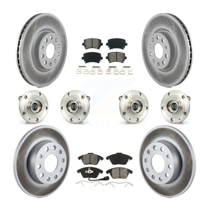 Kit de rotor et de plaquettes de frein revêtus de roulement de moyeu avant et arrière (10 pièces) pour Audi A3 Quattr