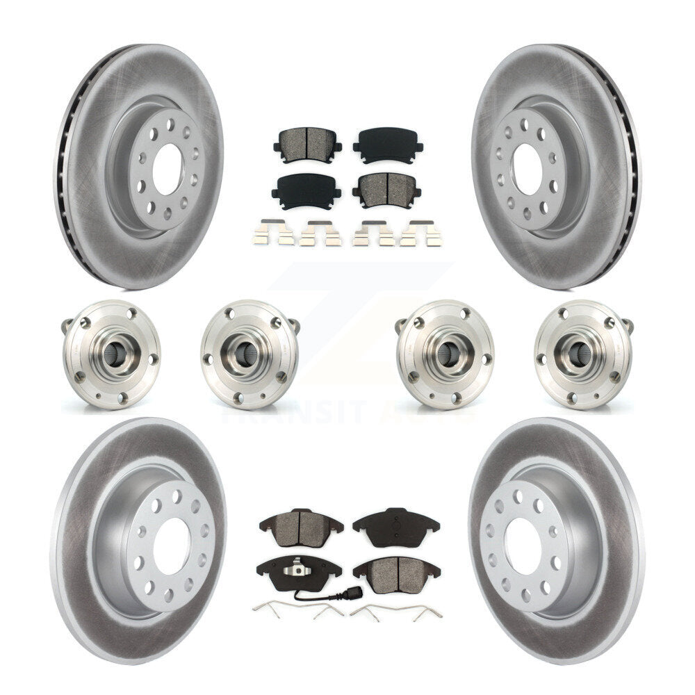 Kit de rotor et de plaquettes de frein revêtus de roulement de moyeu avant et arrière (10 pièces) pour Audi A3 Quattr