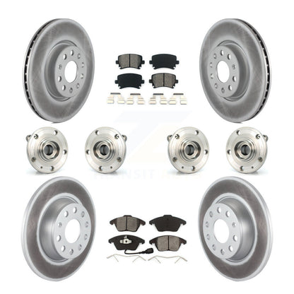Kit de rotor et de plaquettes de frein revêtus de roulement de moyeu avant et arrière (10 pièces) pour Audi A3 Quattr