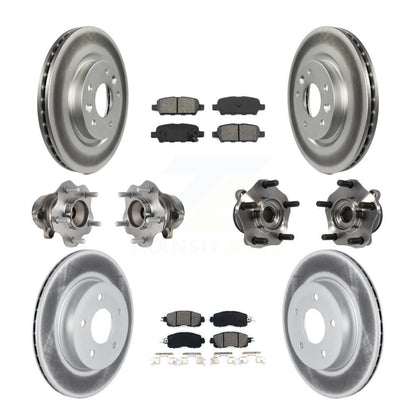 Kit de rotors et plaquettes de frein à disque revêtus de roulement de moyeu avant et arrière (10 pièces) pour Nissan LEA