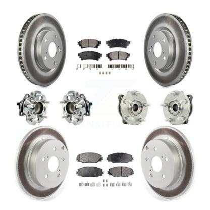 Kit de plaquettes de rotor de frein enduites de roulement de moyeu avant et arrière (10 pièces) pour Toyota Mira 16-20