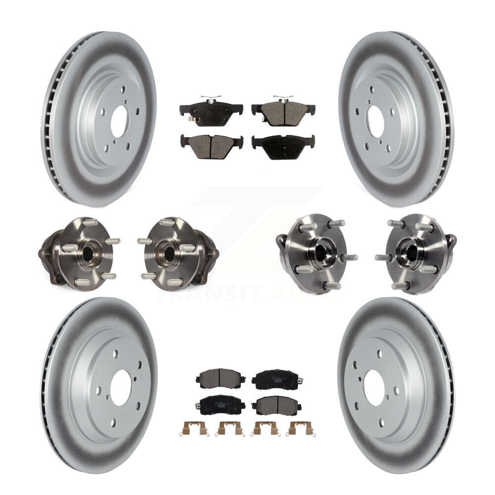 Kit de rotor et de plaquettes de frein revêtus de roulement de moyeu avant et arrière (10 pièces) pour Subaru Foreste