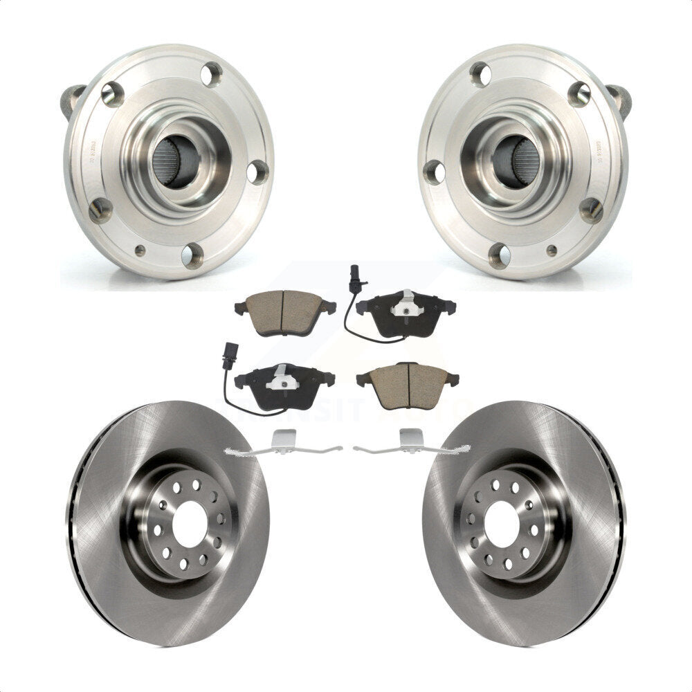 Ensemble de roulement de moyeu avant, Rotor de frein et Kit de plaquettes pour Volkswagen Passat CC Golf