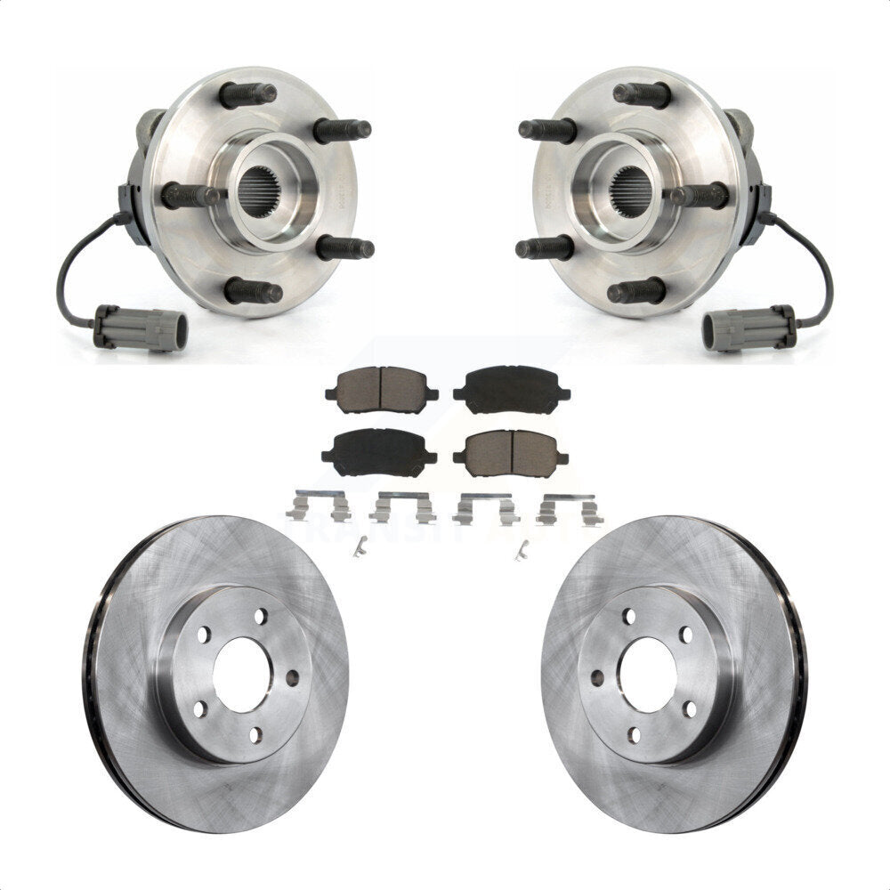 Ensemble de roulement de moyeu avant, Rotor de frein et Kit de plaquettes pour Chevrolet Cobalt Pontiac G