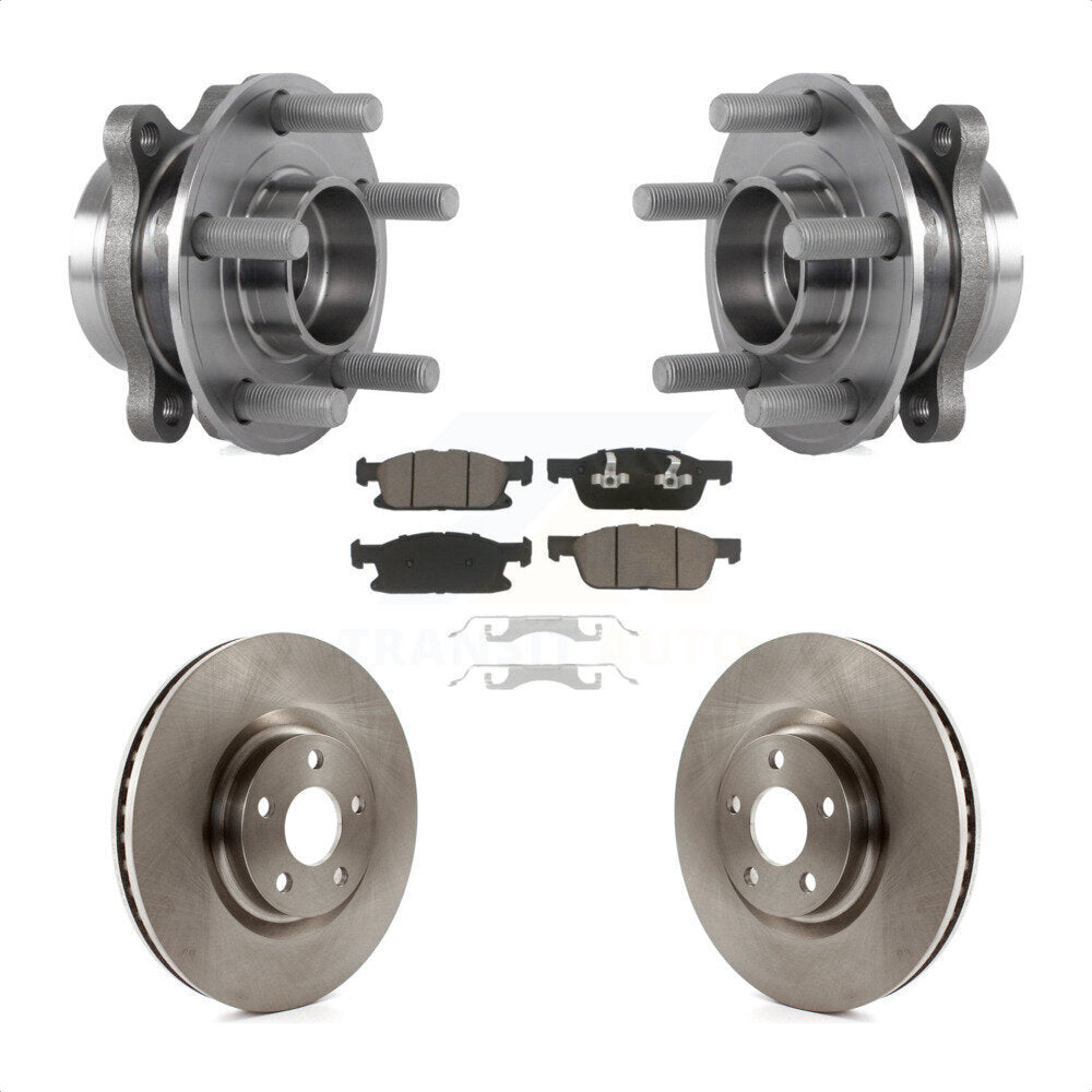 Ensemble de roulements de moyeu avant, Rotors de frein à disque et Kit de plaquettes en céramique pour Ford Edge