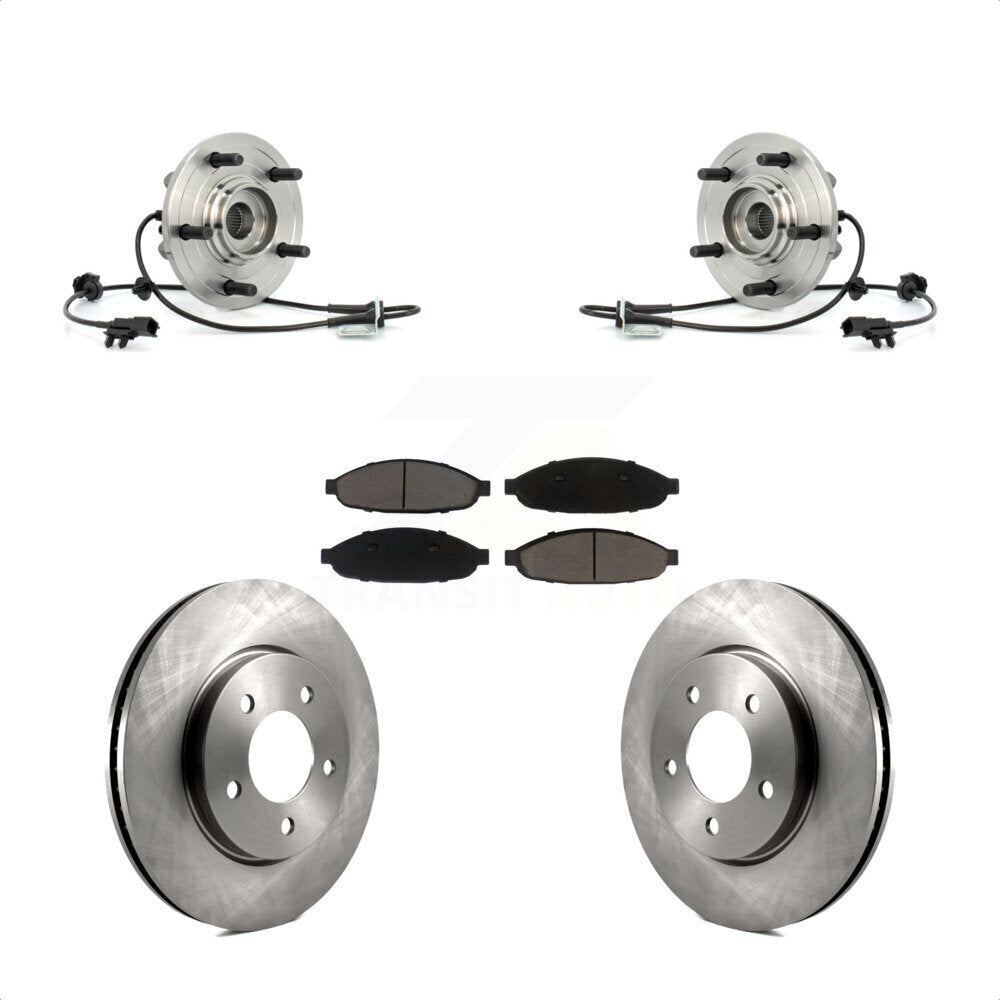 Ensemble de roulement de moyeu avant, Rotor de frein et Kit de plaquettes pour Chrysler Pacific 2007 – 2008
