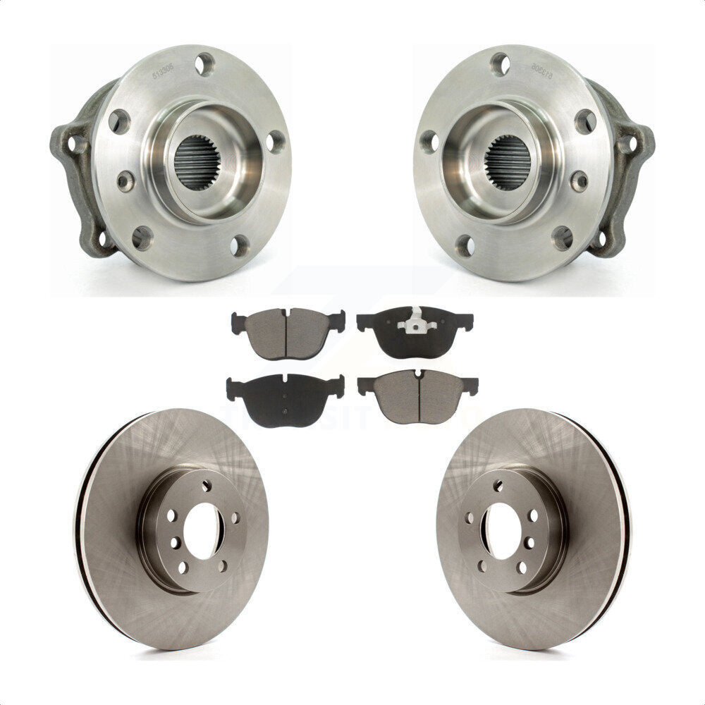 Kit de rotors de frein à disque et de plaquettes en céramique, ensemble de roulements de moyeu avant, pour BMW X5 X6