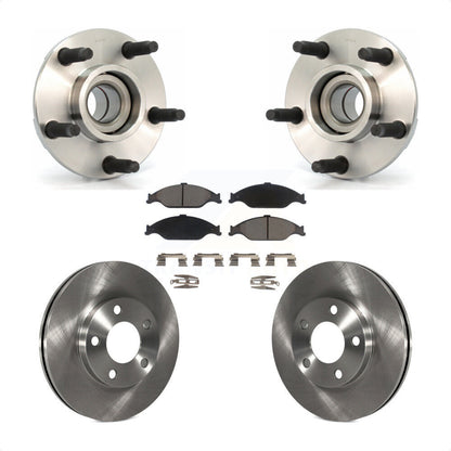 Ensemble de roulement de moyeu avant, Rotor de frein à disque et Kit de plaquettes en céramique pour Ford Mustang