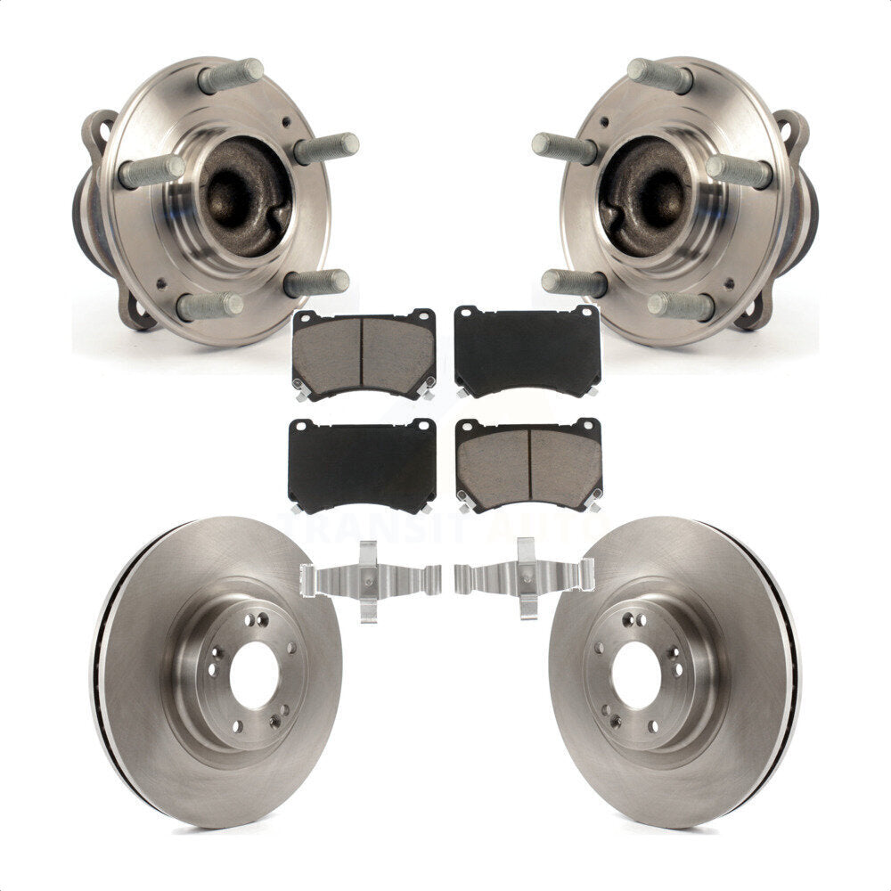 Ensemble de roulements de moyeu avant, Rotors et plaquettes de frein à disque, Kit pour Hyundai Genesis