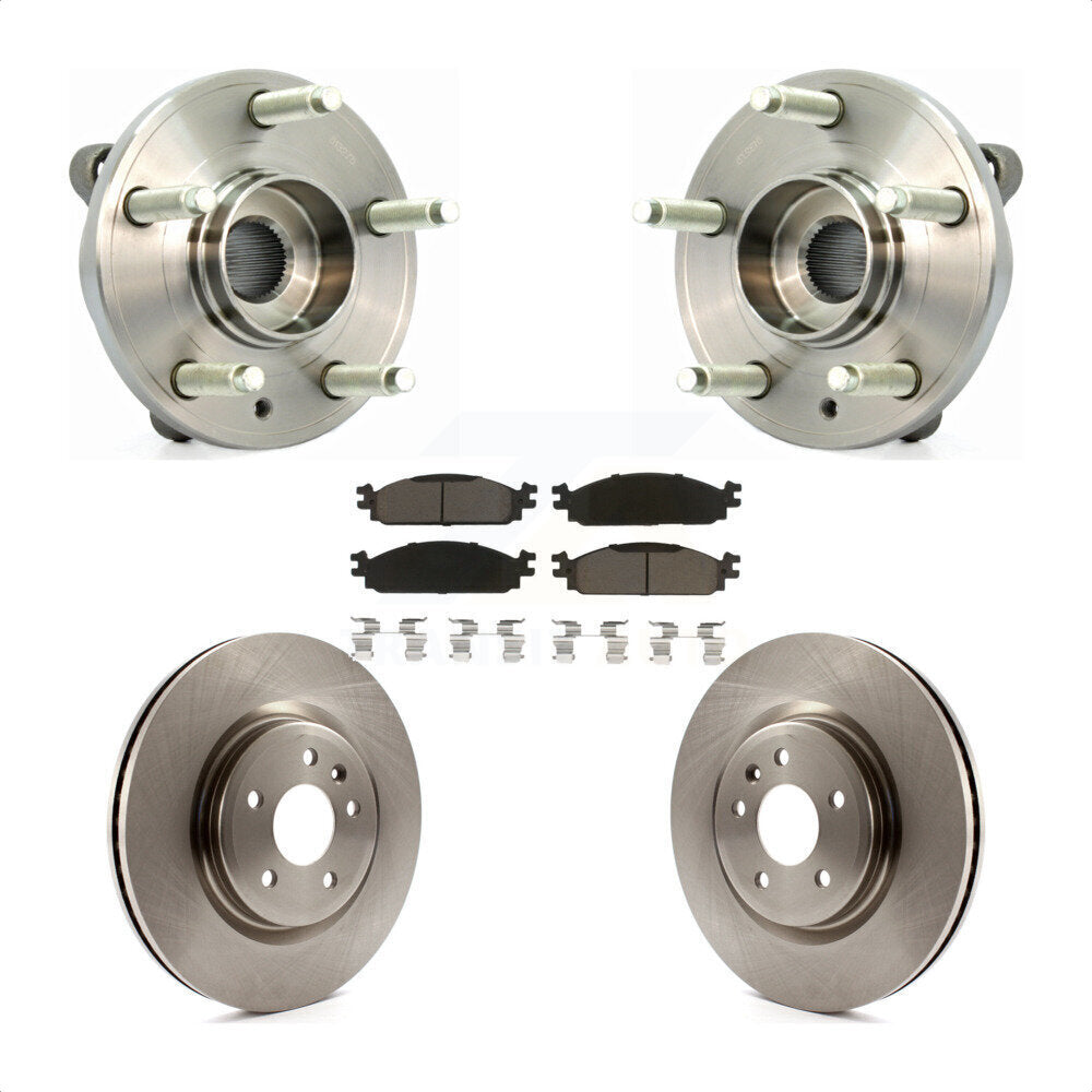 Ensemble de roulement de moyeu avant, Rotor de frein à disque et Kit de plaquettes pour Lincoln MK 2009 – 2010